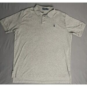 Polo Ralph Lauren Mens XL Heather Gray Logo Collar Short Sleeve Shirt